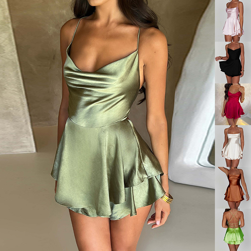 Robe Satin Dos Nu