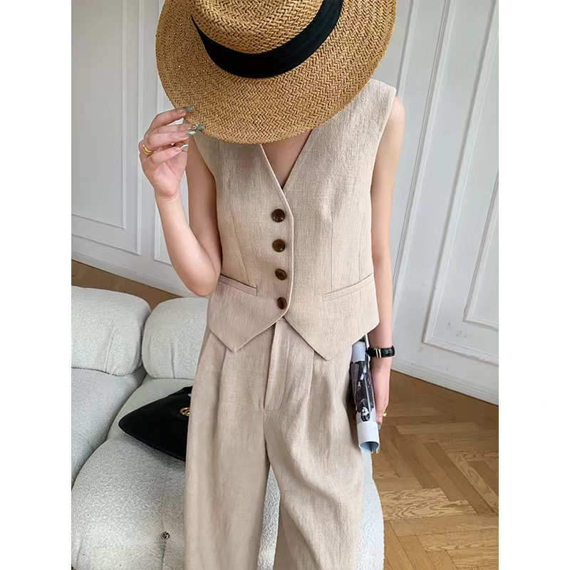 Ensemble Deux Pièces Femme Été – Gilet Sans Manches et Pantalon Large