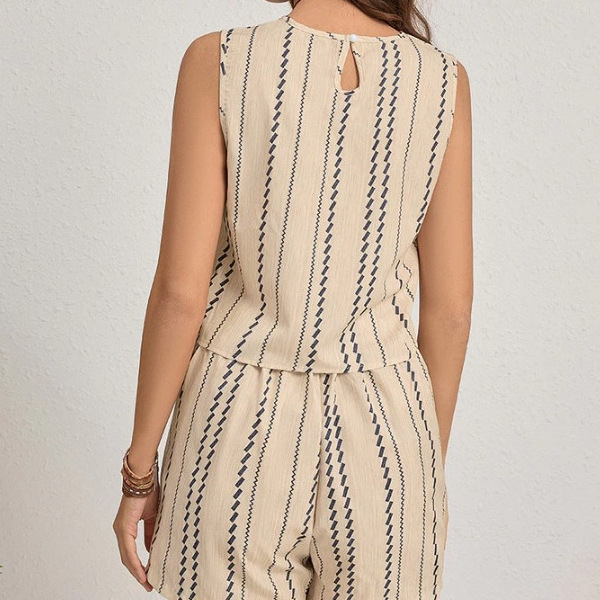 Short Rayé Sans Manches