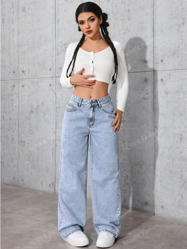 Jean denim décontracté.