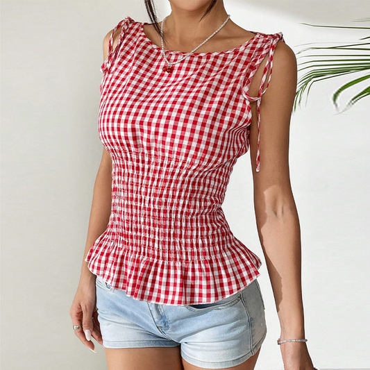 Camisole Dentelle Carreaux