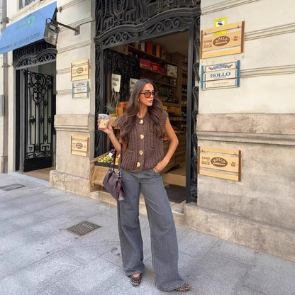 Gilet d’hiver en grosse maille