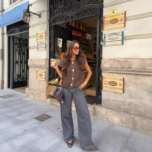 Gilet d’hiver en grosse maille