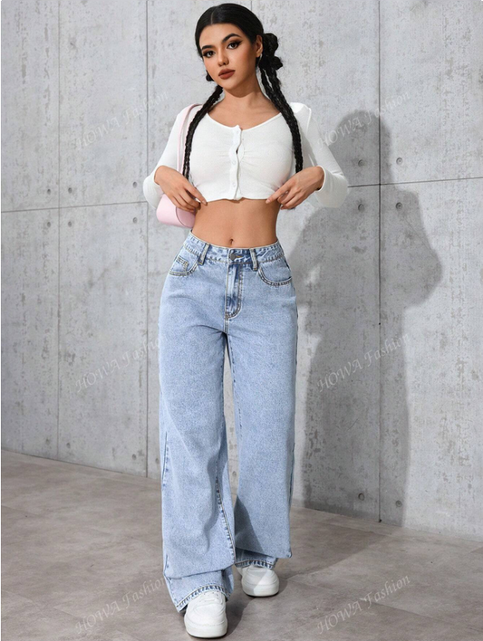 Jean denim décontracté.
